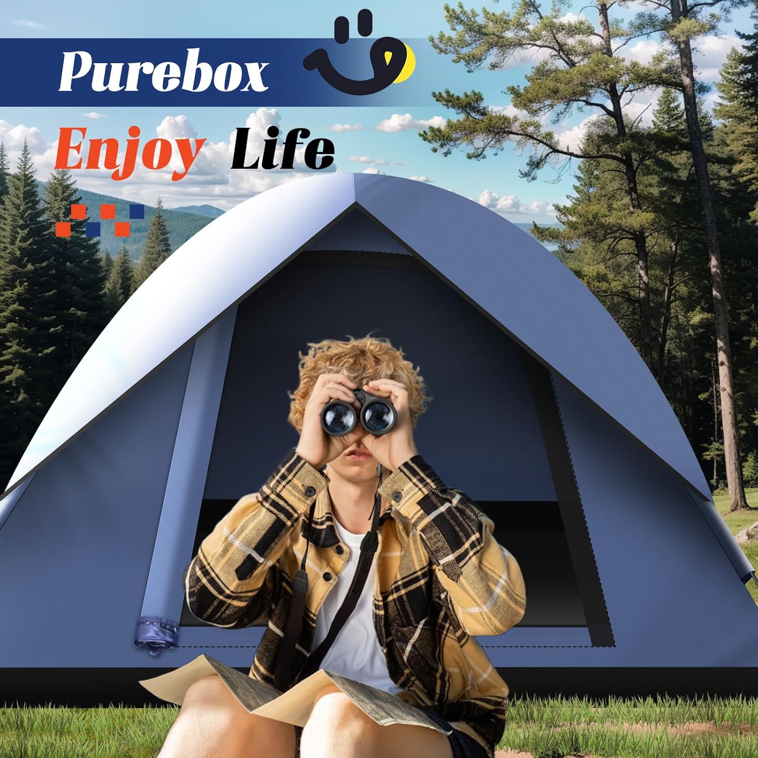 Tents for Camping,3-4 Person Camping Tent,Waterproof and Windproof Tent, Easy to Set up Outdoor Dome Tent for Outdoor Activities, Adventure, Festivals, Backyard,Hiking. - Image 6