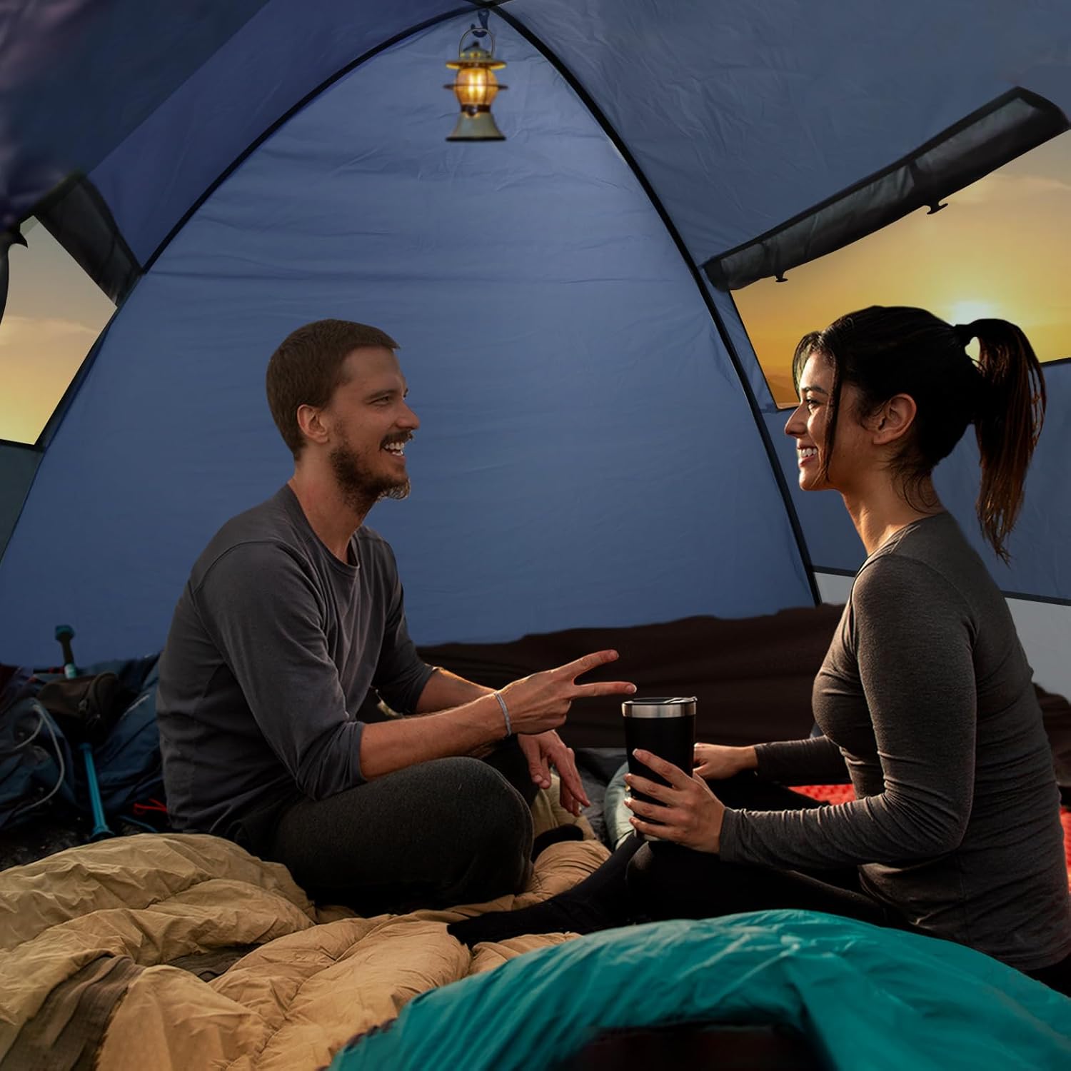 Tents for Camping,3-4 Person Camping Tent,Waterproof and Windproof Tent, Easy to Set up Outdoor Dome Tent for Outdoor Activities, Adventure, Festivals, Backyard,Hiking. - Image 7